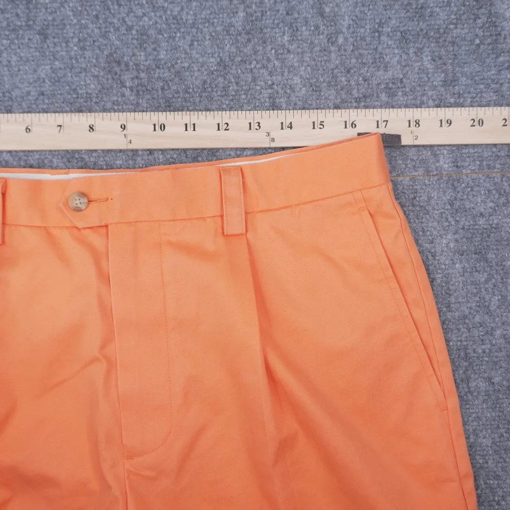 Callaway Golf Shorts Mens 34 Orange Pleated Cotton Solid Casual Sporty